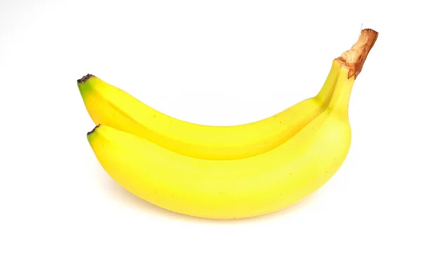 하얀 배경의 바나나 두 개. — 스톡 사진