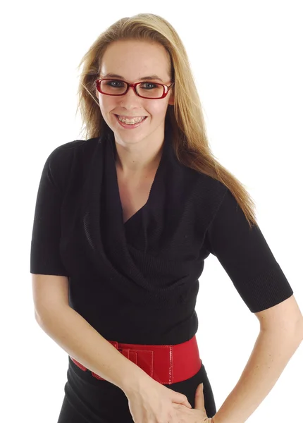 Woman wearing braces — Stock Photo, Image