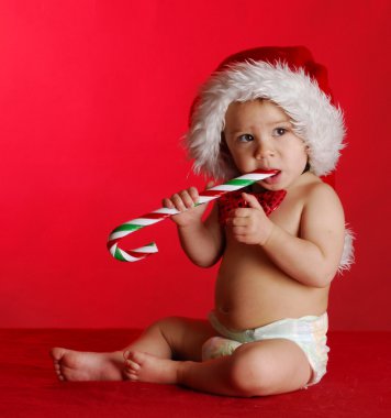 Toddler giyen Noel Baba şapkası