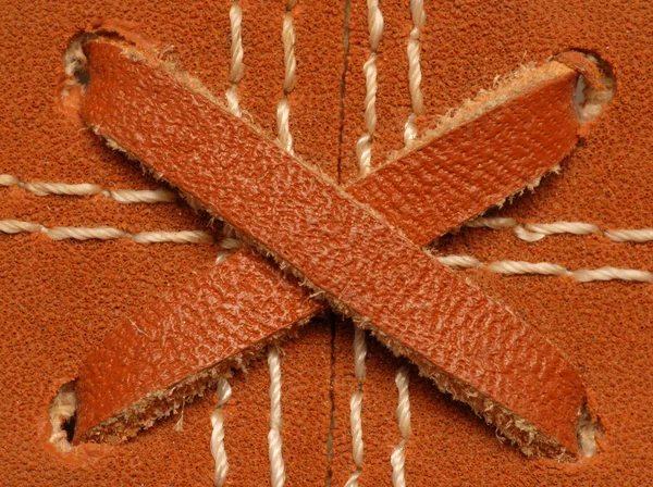 Details on a leather baseball glove — Stock Photo, Image