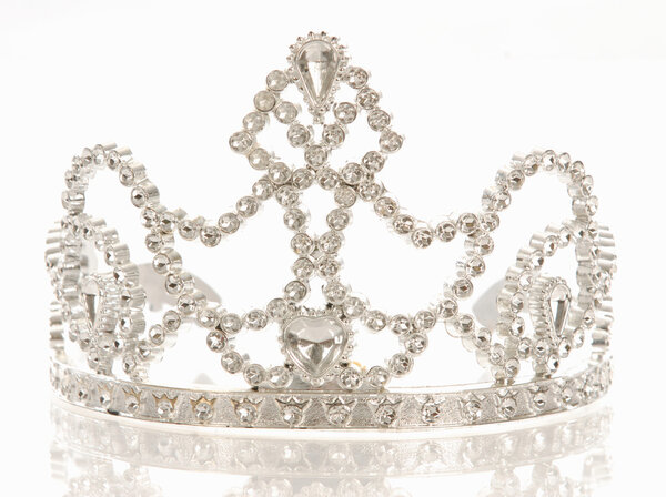 crown or tiara isolated on a white background with reflection