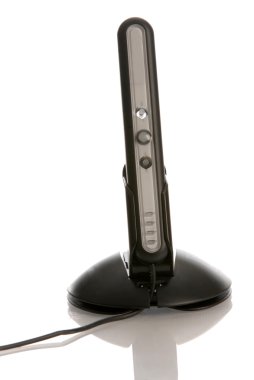 bilgisayar monitör renk Kalibratör siyah stand üzerinde beyaz izole