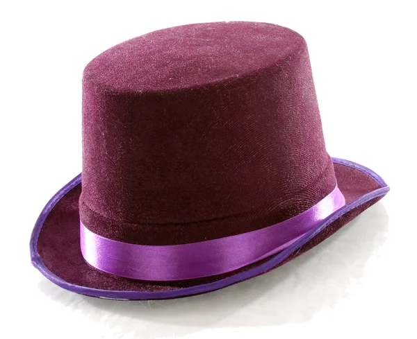 Chapeau haut violet isolé — Photo