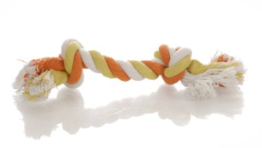 orange and yellow dog tug rope toy clipart