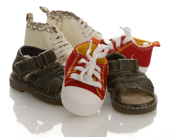 Pile of baby or infant shoes — Stock Photo, Image