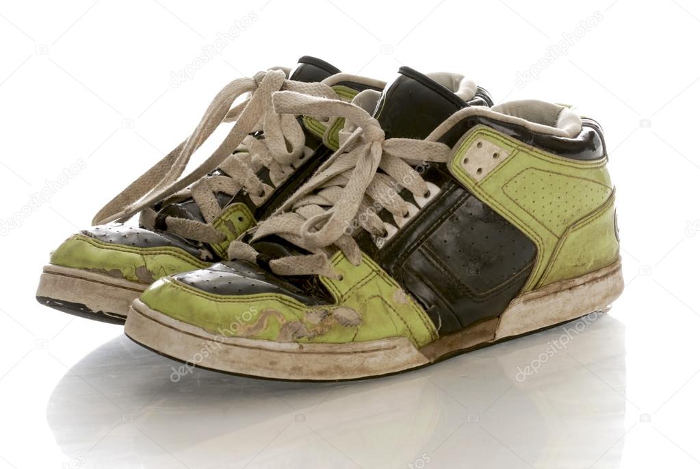 worn out skateboard shoes