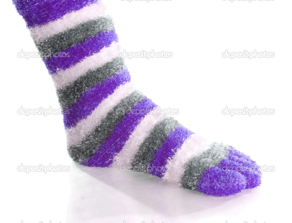 Purple gray and white striped toe socks Stock Photo by ©willeecole 24228757