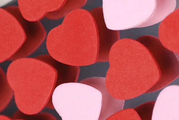 Kırmızı ve pembe kalpler arka plan romantik Tema için uygun — Stok fotoğraf