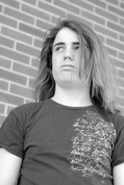 Teenage boy posed in a bully like fashion — Stock Photo, Image