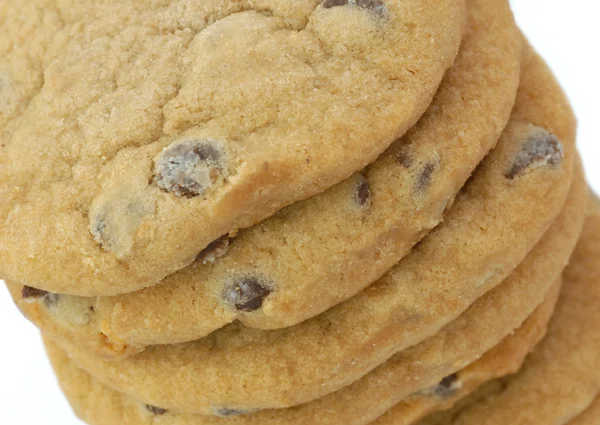 Stack av färskt bakad choklad chip cookies — Stockfoto