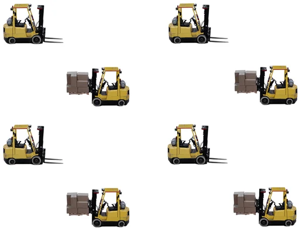 Forklift with full load and empty forklift — Stock Photo, Image