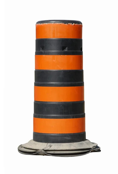 Black and orange construction pylon — Stock Photo, Image