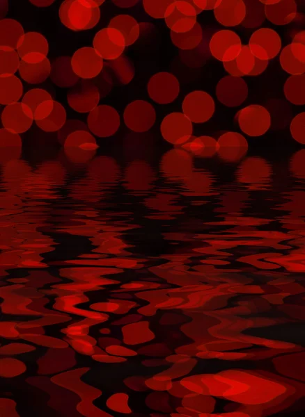 Círculos rojos de luz sobre fondo negro - bokeh — Foto de Stock