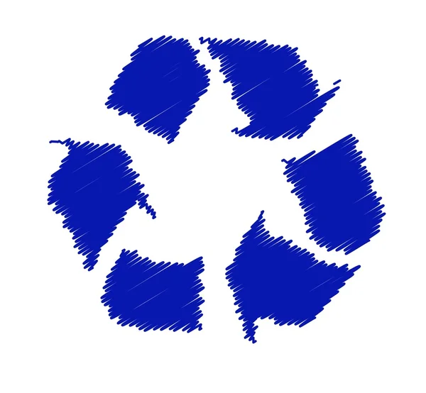 Μπλε σύμβολο ανακύκλωσης — Φωτογραφία Αρχείου