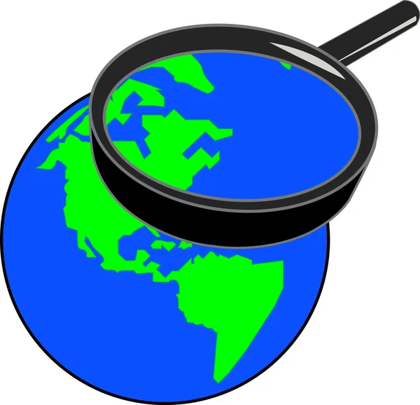 Enlarging part of the globe — Stock Photo, Image