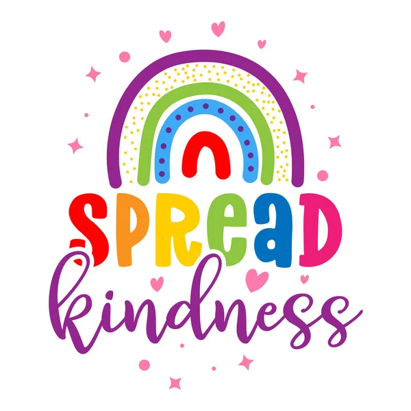 Spread Kindness Décoration Arc Ciel Mignon Petit Arc Ciel Dans — Image vectorielle