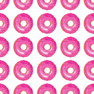 Jöleli donutlarla donutsuz desen - komik el çizimi karalama, pürüzsüz desen. 