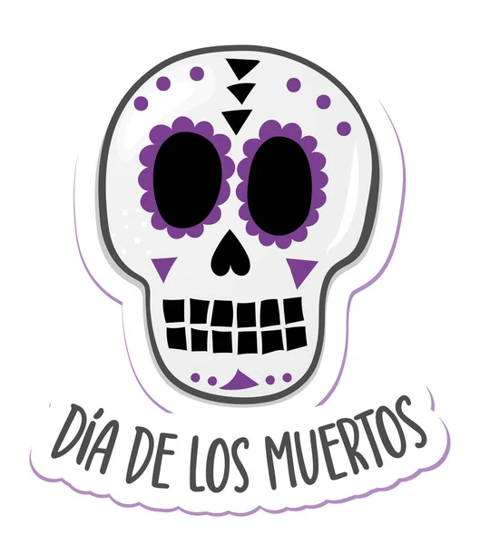 Los Muertos Day Dead Mexico Halloween Quoted White Background Beautiful — 스톡 벡터