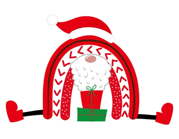레인보우 귀여운 무지개 스타일의 무지개 보육원 포스터 아이들 크리스마스 명찰이나 — 스톡 벡터