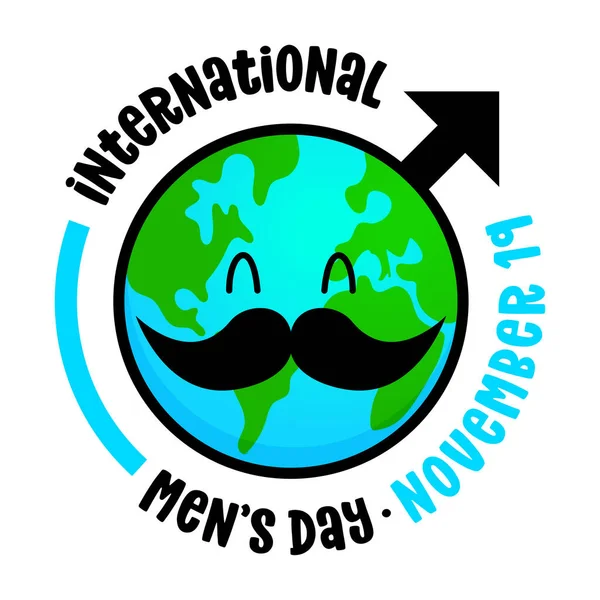 Happy International Men Day Kartu Ucapan Selamat Hari Pria Internasional - Stok Vektor