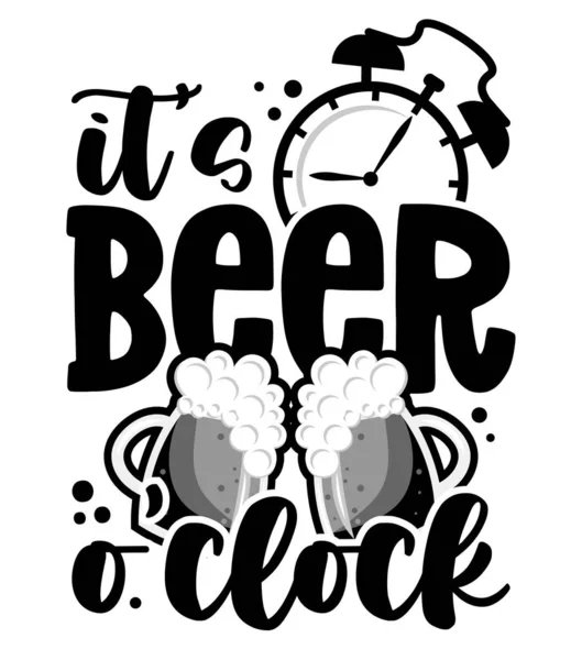 Beer Clock Funny Quote Bar Restaurant Wall Art Own Hand — Stock vektor