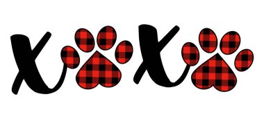 XOXO (hugs and kisses) - Adorable calligraphy phrase for Valentine day. Hand drawn lettering for Lovely greetings cards, invitations. Good for t-shirt, mug, gift, printing. Dog lovers quote.