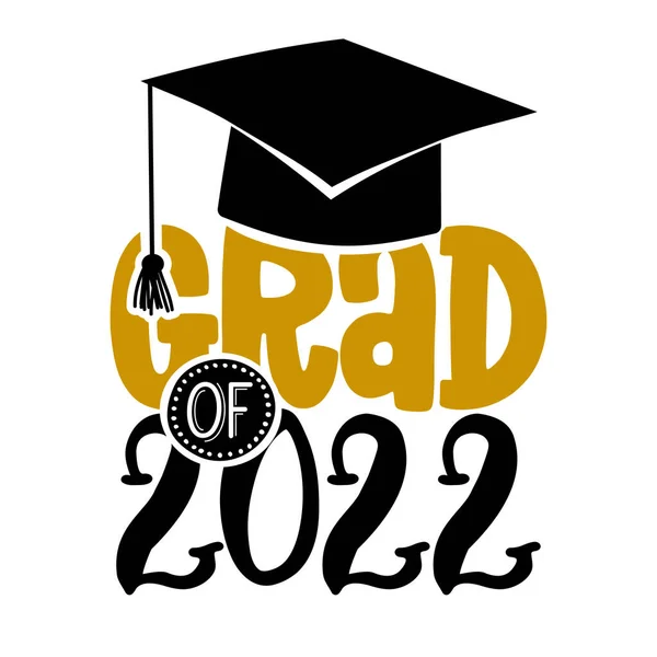 Grad 2022 Typography Black Text Isolated White Background Vector Illustration — Stock Vector