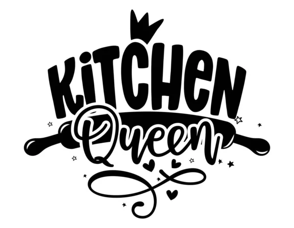 Reine Cuisine Étiquette Citation Torchon Cuisine Bon Pour Logo Boulangerie — Image vectorielle