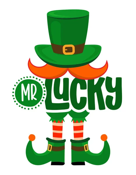 Mister Lucky Divertido Diseño Del Día San Patricio Para Carteles — Archivo Imágenes Vectoriales