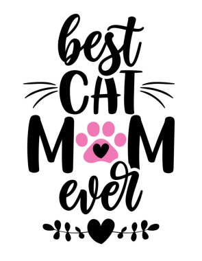 Dünyanın en iyi annesi. Anneler Günü 'nde komik bir alıntı tasarımı. Köpek pençesi, kalp ve kemikle ilgili komik bir hayvan vektörü. Anneler Günü hediyesi için iyi, posterler, tekstil, hediyeler, tişörtler. Köpek, kedi aşkı