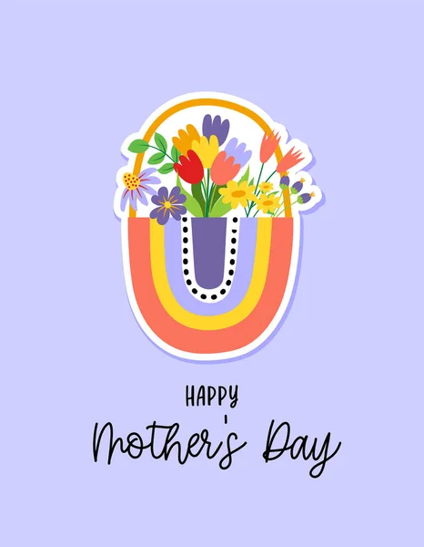 Feliz Dia Das Mães Cartão Felicitações Dia Internacional Mãe Caligrafia — Vetor de Stock