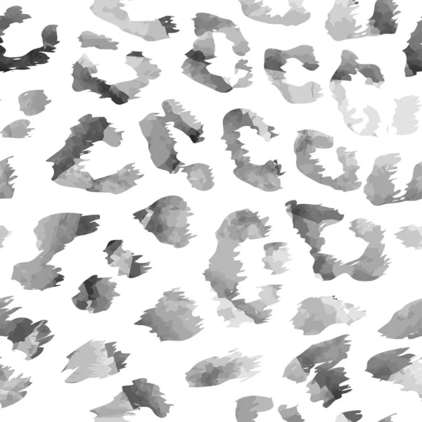 Diseño Patrón Sin Costuras Acuarela Leopardo Colores Blanco Negro Divertido — Vector de stock