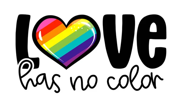 Amor Tiene Color Precioso Eslogan Contra Discriminación Caligrafía Moderna Con — Vector de stock