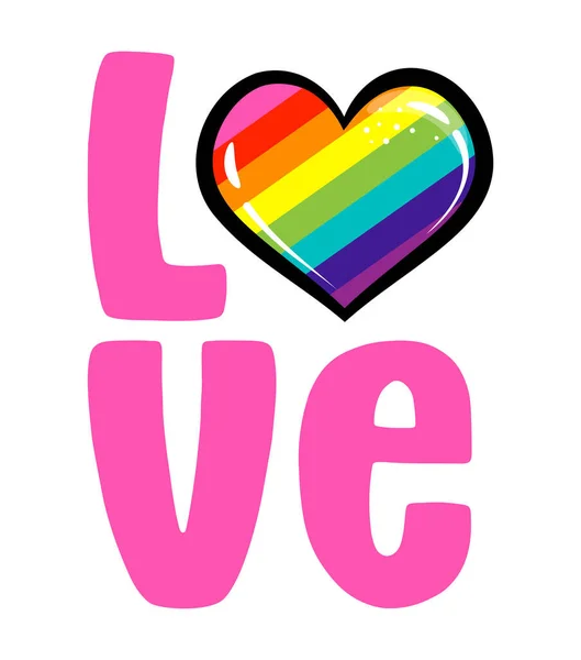 Amor Eslogan Del Orgullo Lgbt Contra Discriminación Homosexual Caligrafía Moderna — Vector de stock