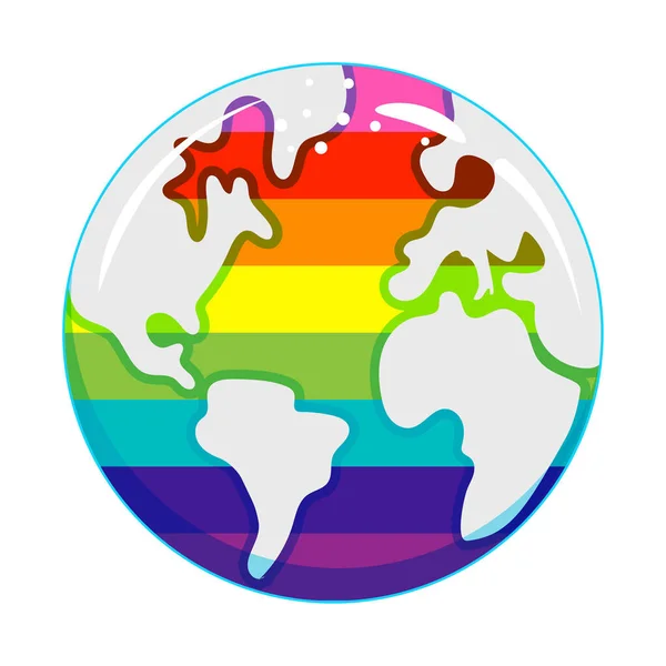 Feliz Mes Del Orgullo Planeta Tierra Dibujando Con Orgullo Colores — Vector de stock