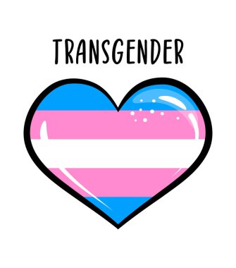 Transgender heart symbol - Rainbow heart sticker Pride Banner. LGBT Flag colors. Happy Pride Month Vector Illustration. LGBTQ plus community festival icons. clipart