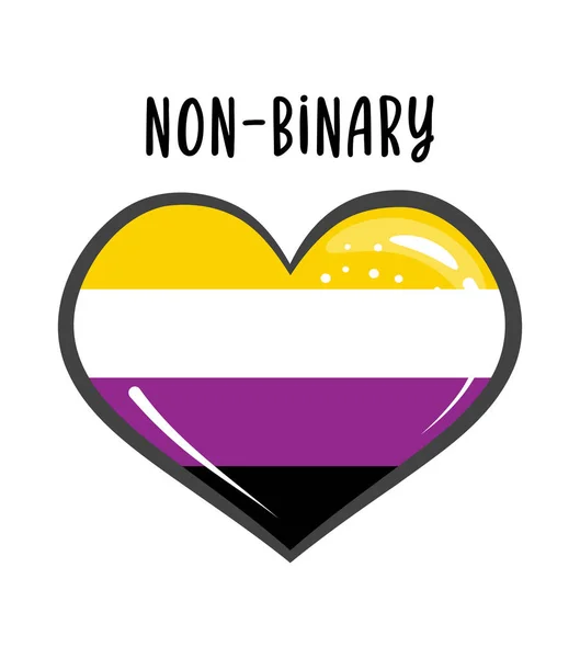 Binary Sydän Symboli Rainbow Sydän Tarra Pride Banner Lgbt Lippujen — vektorikuva