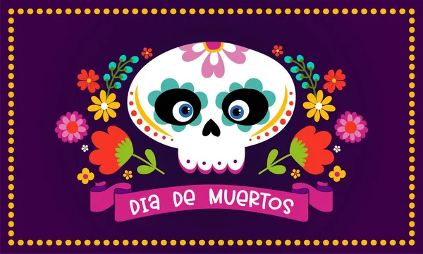 Dia Muertos Dia Dos Mortos México Citação Halloween Fundo Branco —  Vetores de Stock