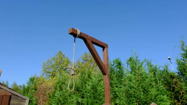 Cowboy Village Gallows Wild West Concept — Stock Video