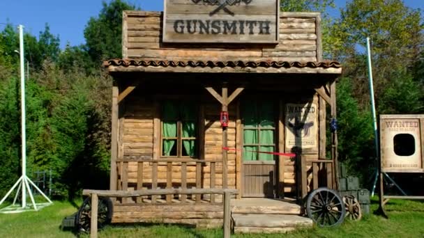 Kowboj Wioska Gunsmith Vintage koncepcja — Wideo stockowe