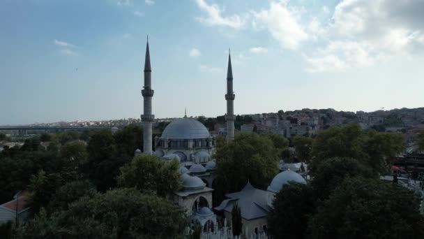 Meczet Eyup Sultan, Eyup Sułtan Meczet Widok z lotu ptaka — Wideo stockowe