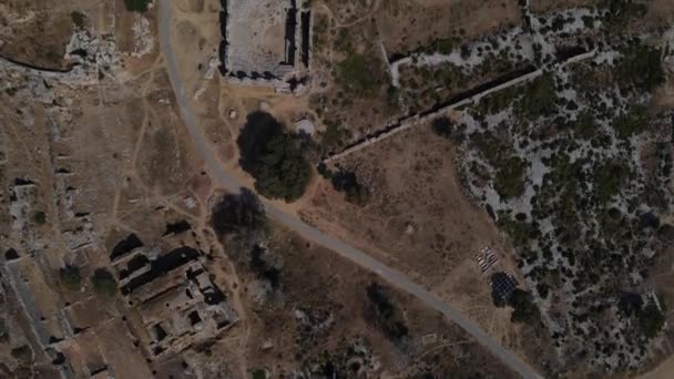 Vista aérea do sítio de escavação arqueológica — Vídeo de Stock
