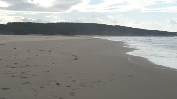 Пляж самотнього чоловіка — стокове відео