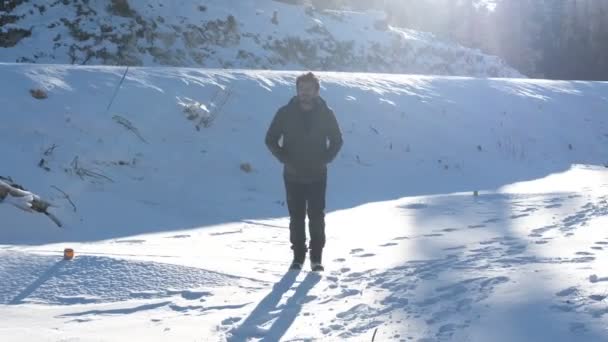 Lichte tempo Sport Sneeuw — Stockvideo