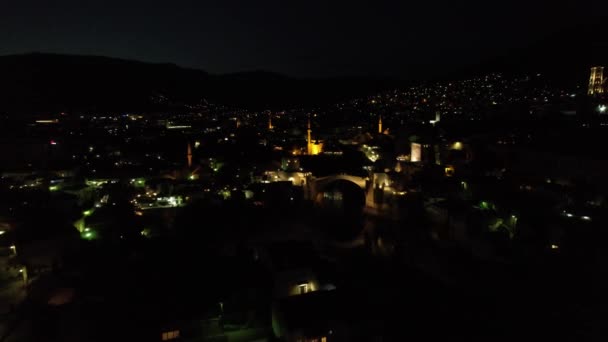 Ночной вид на Боснию — стоковое видео