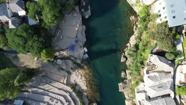 Mostar Köprüsü Yerleşimi — Stok video