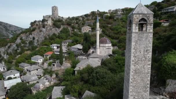 Torre do Relógio Pocitelj — Vídeo de Stock