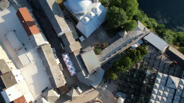Mostar的空中清真寺 — 图库视频影像