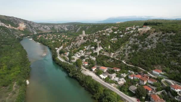 Río Pocitelj Neretva — Vídeos de Stock