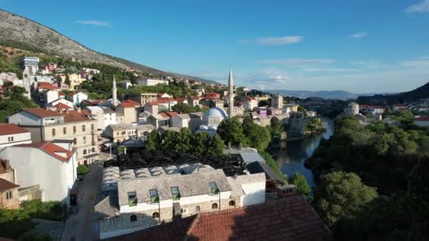 Повітряна мечеть у Мостарі — стокове відео